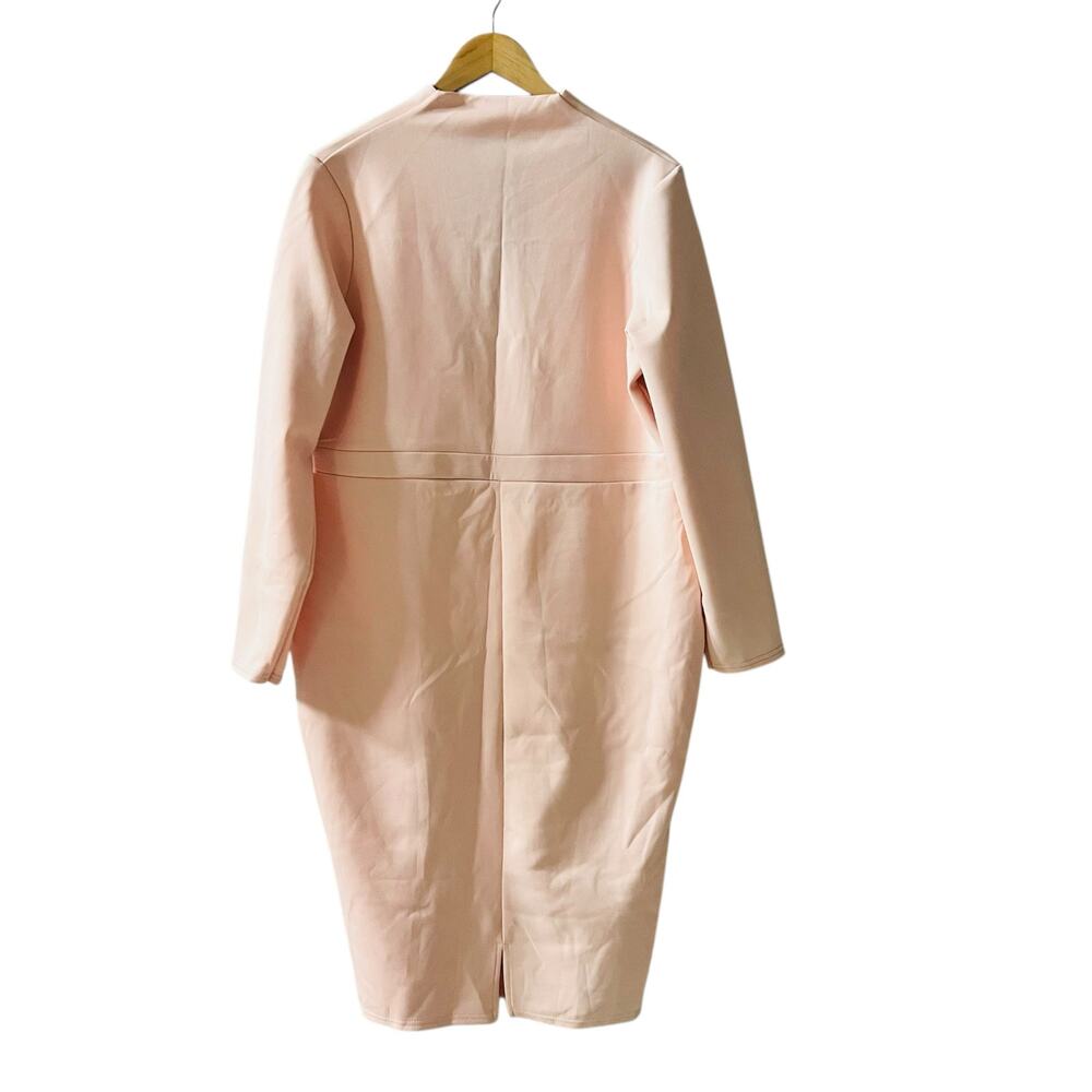 Elegant Peach Long Sleeve Dress - Picture 3 of 8